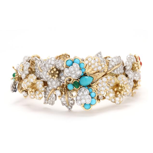 vintage-gold-and-gem-set-butterfly-and-floral-motif-convertible-bracelet-tiffany-co