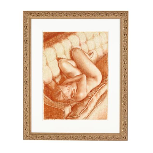 american-school-20th-21st-century-reclining-nude-on-couch