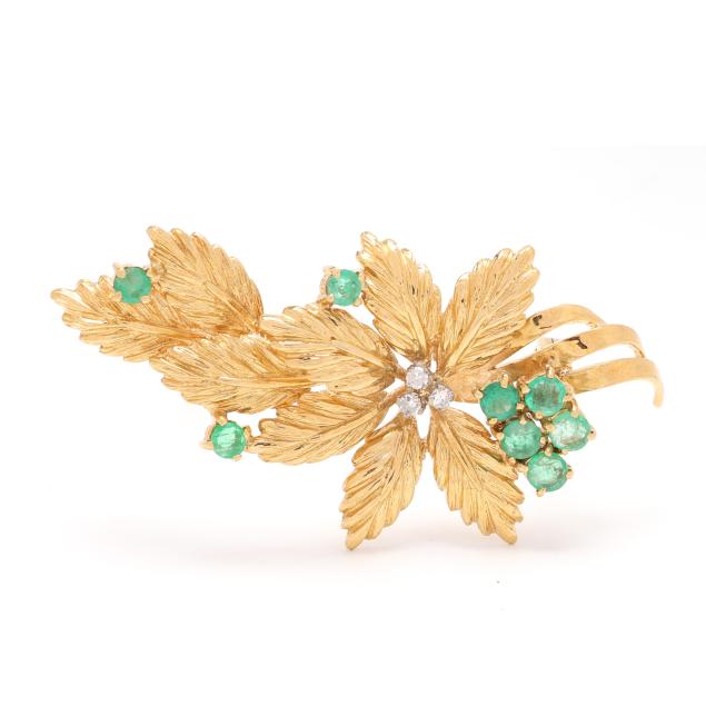 gold-and-gem-set-leaf-brooch