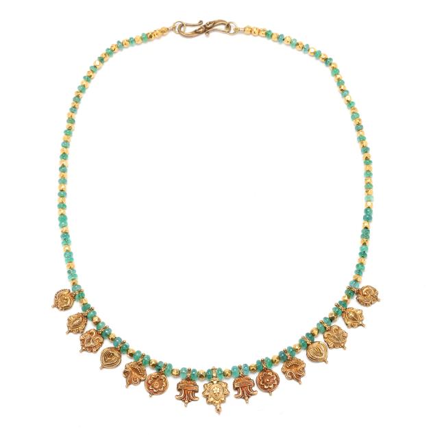 gold-and-emerald-beaded-necklace
