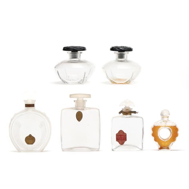 six-vintage-glass-perfume-bottles