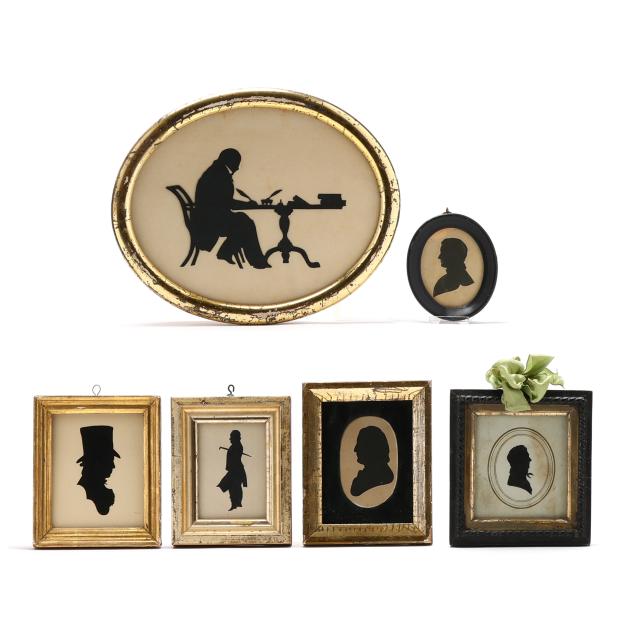 collection-of-six-framed-cut-silhouettes-of-gentlemen