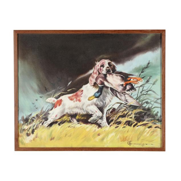 american-school-mid-20th-century-setter-with-mallard