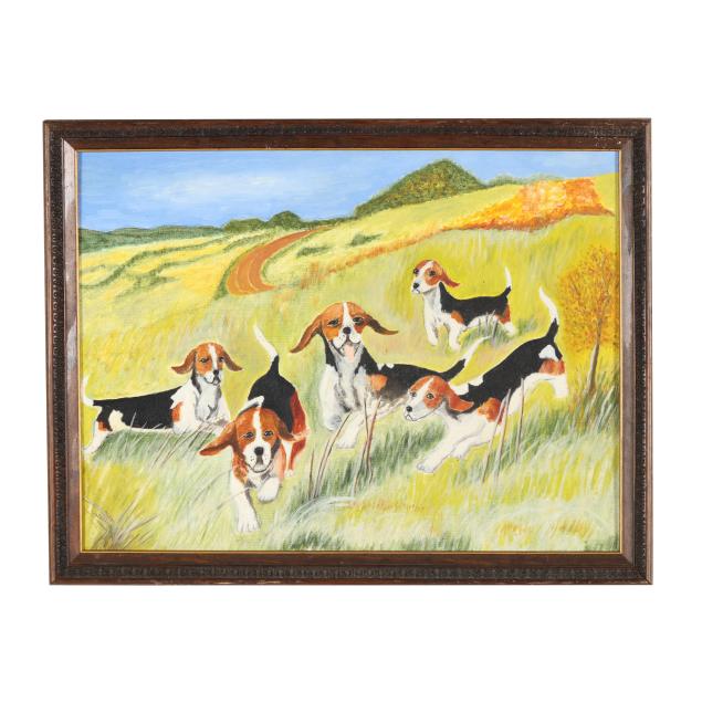 george-cordano-american-20th-century-running-beagles