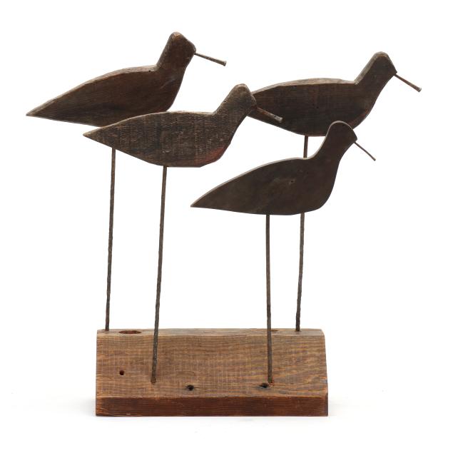 james-newman-willis-nc-1907-1951-four-beach-robins-on-driftwood