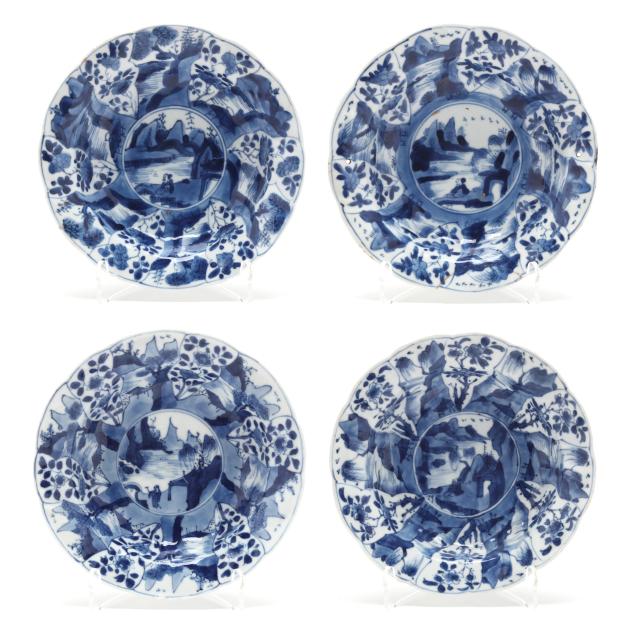 a-set-of-four-chinese-kangxi-blue-and-white-bowls-with-landscape