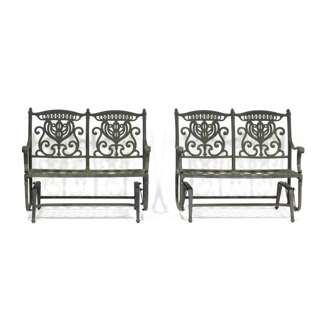 pair-of-outdoor-glider-benches