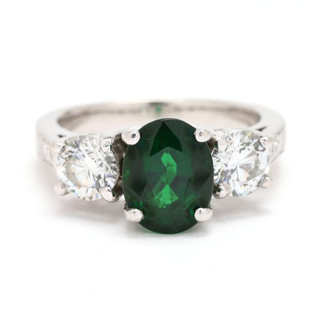 platinum-green-tourmaline-and-diamond-ring