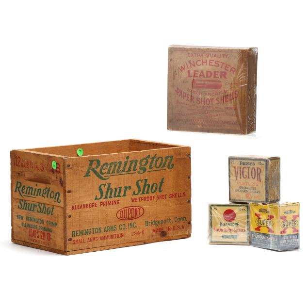 remington-sure-shot-ammo-box-with-three-important-vintage-ammo-boxes