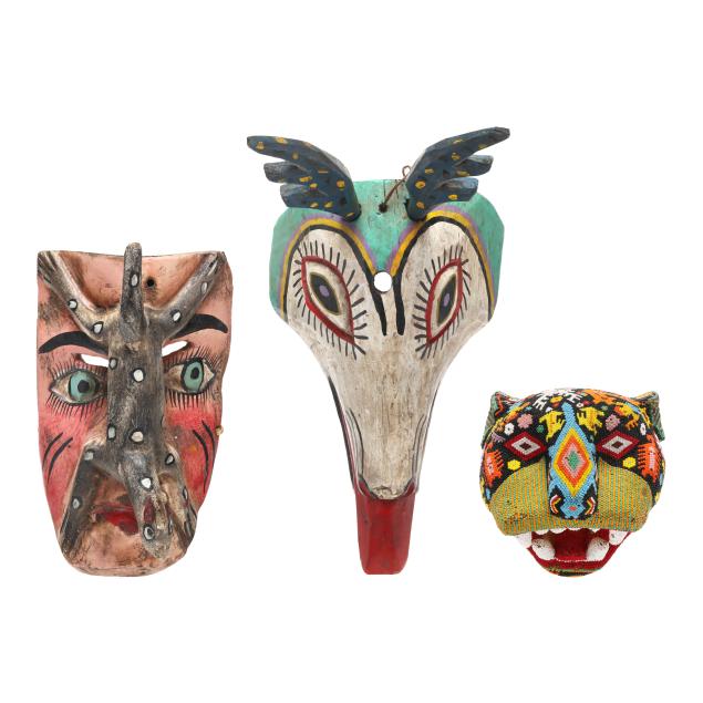 three-mexican-and-guatemalan-folk-art-masks