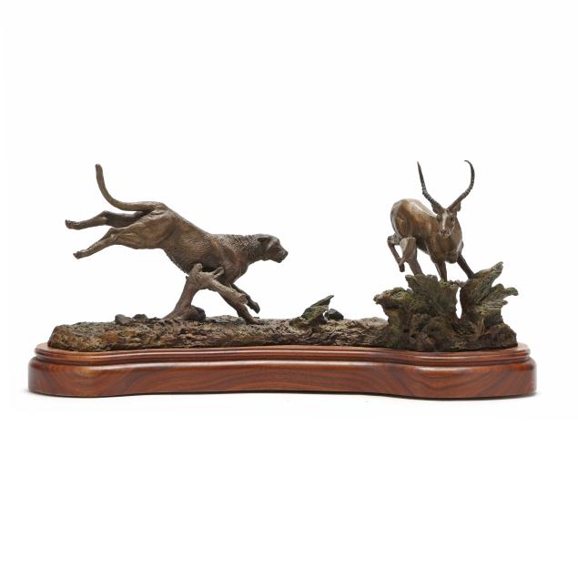 gary-r-swanson-american-1942-2010-bronze-african-hunt-group