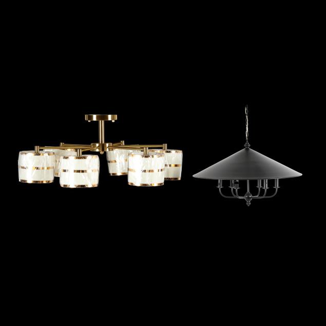 two-modernist-ceiling-light-fixtures