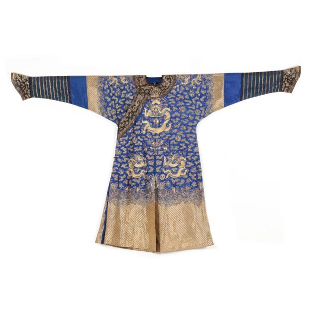 a-chinese-blue-ground-gold-embroidered-dragon-court-robe