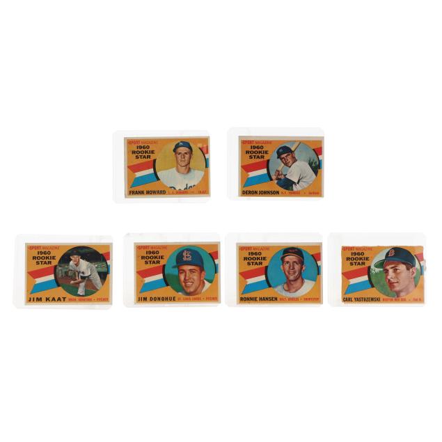 six-1960-topps-rookie-baseball-cards