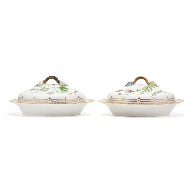 royal-copenhagen-two-large-i-flora-danica-i-porcelain-oval-covered-vegetable-dishes