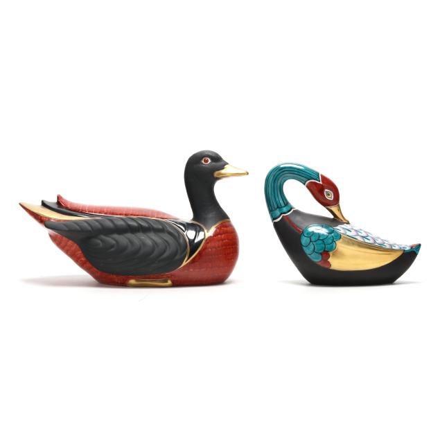 two-italian-painted-porcelain-ducks