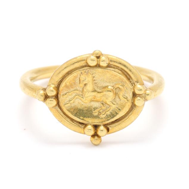 gold-and-equestrian-motif-ring-helen-woodhull