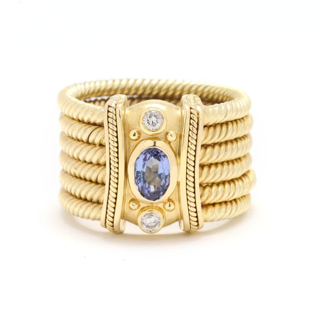 gold-tanzanite-and-diamond-ring