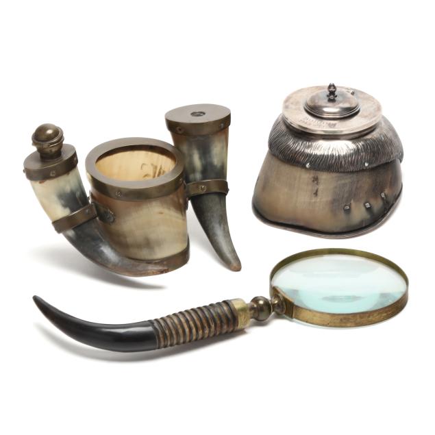 a-group-of-horn-and-hoof-mounted-desk-accessories