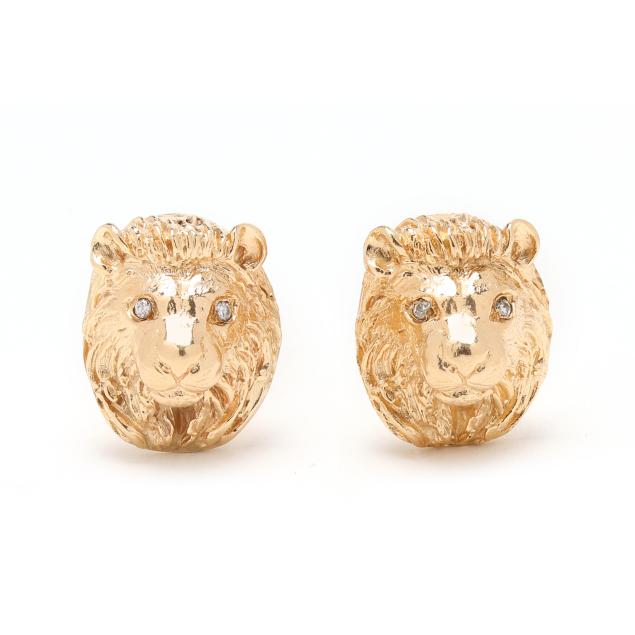 gold-and-diamond-lion-head-cufflinks