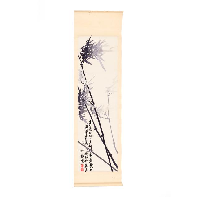 an-embroidery-on-silk-of-bamboo-mounted-as-hanging-scroll