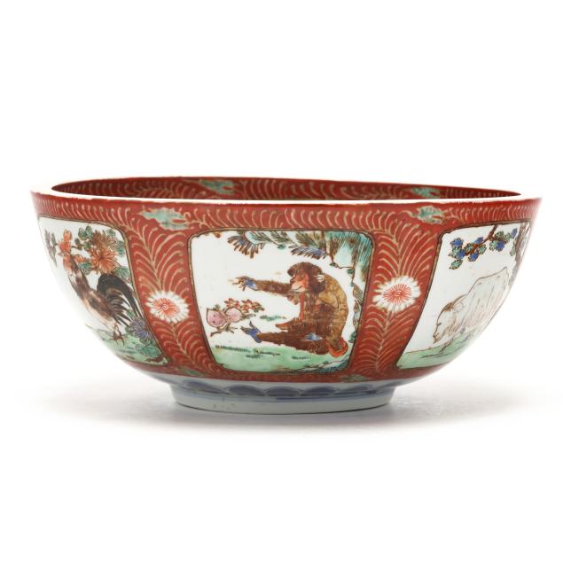 a-japanese-kutani-center-bowl-with-twelve-lunar-zodiac-animals