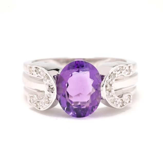 white-gold-amethyst-and-diamond-ring