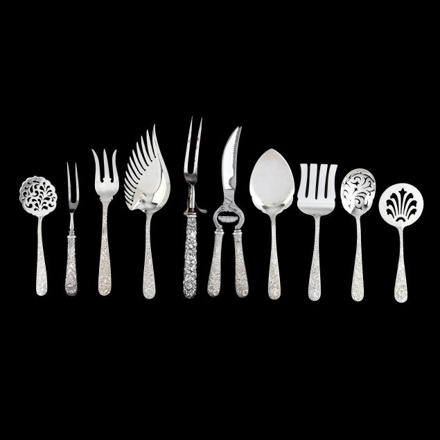 ten-kirk-repousse-sterling-silver-flatware-servers