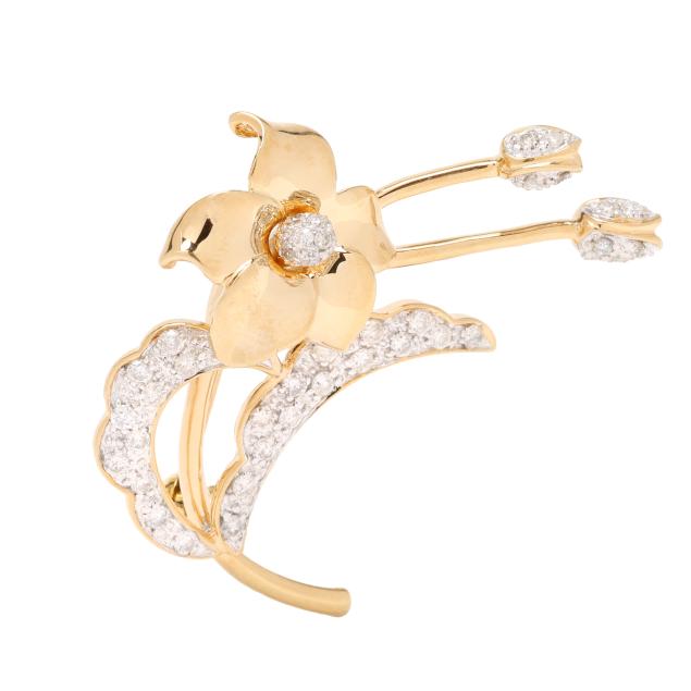 bi-color-gold-and-diamond-floral-motif-brooch