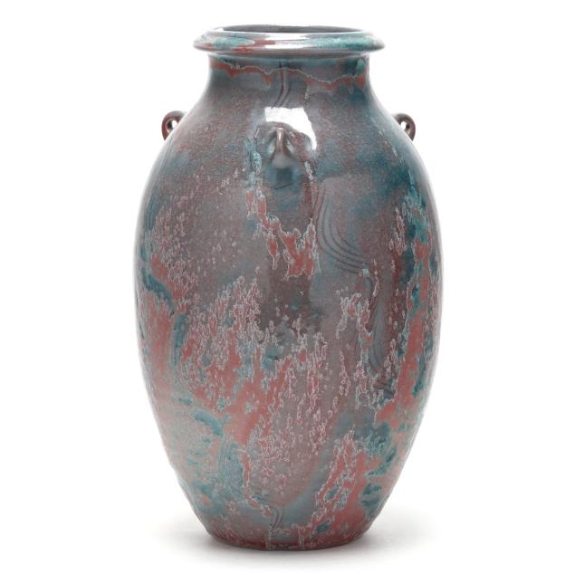 ben-owen-iii-seagrove-nc-b-1968-a-unique-blue-and-red-vase