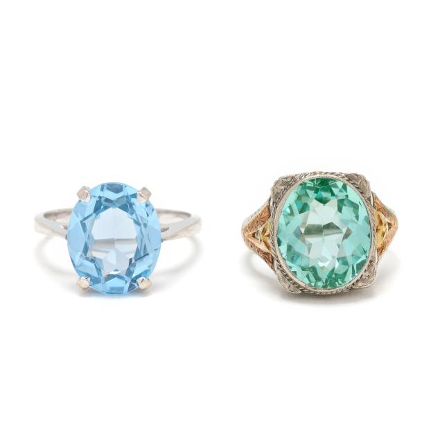 two-white-gold-and-synthetic-spinel-rings