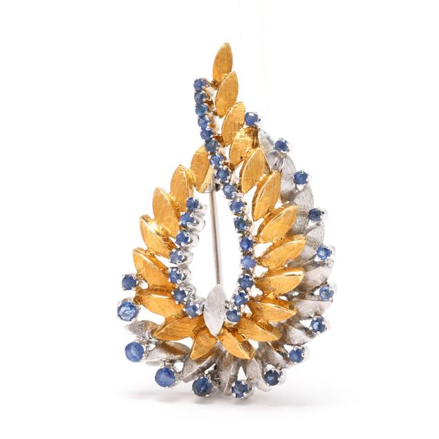 bi-color-gold-and-sapphire-feather-motif-brooch