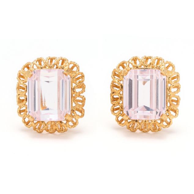 gold-and-synthetic-pink-sapphire-earrings-italy