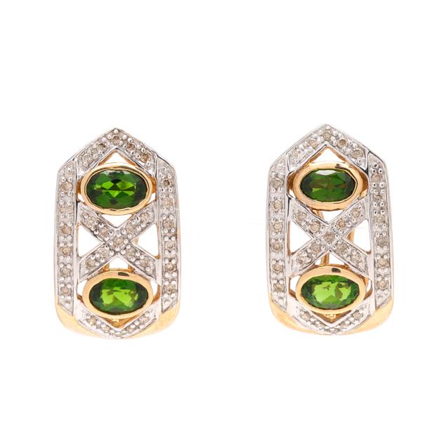 gold-diamond-and-diopside-earrings