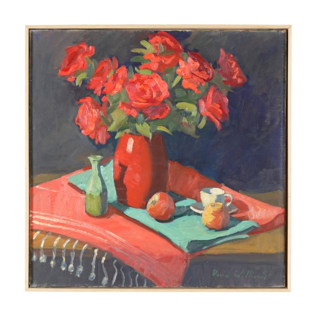 david-a-williams-american-b-1969-i-roses-red-with-teal-i