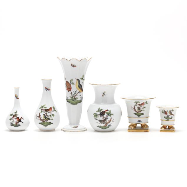 herend-six-i-rothschild-bird-i-porcelain-vases