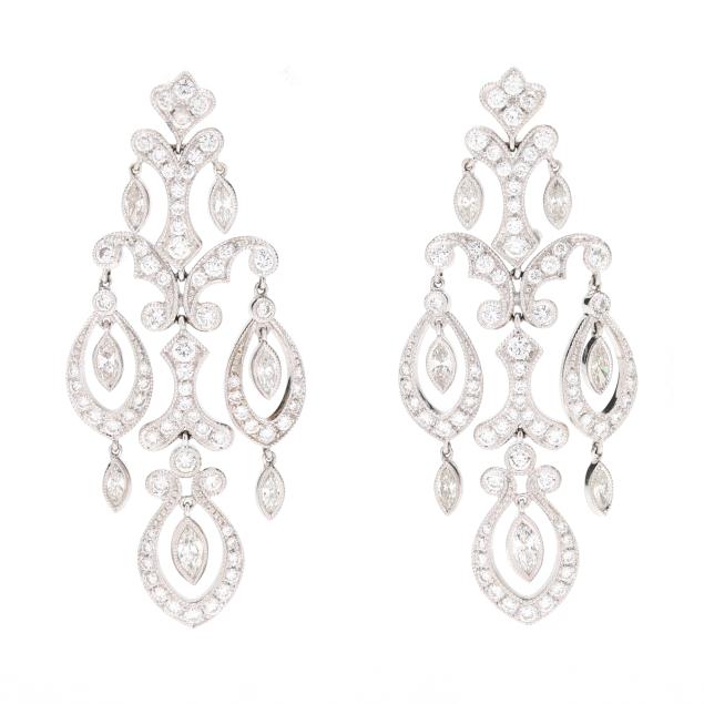 white-gold-and-diamond-girandole-earrings