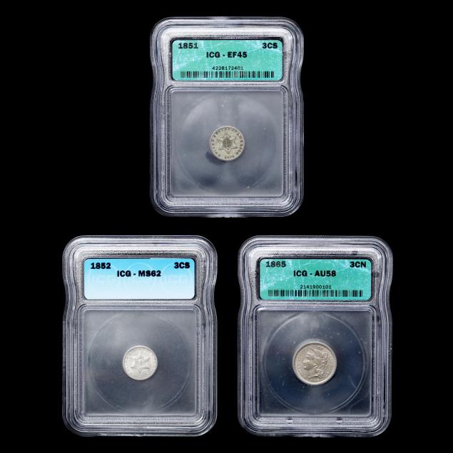 two-2-silver-trimes-and-a-nickel-three-cent-piece