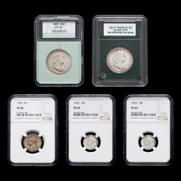 five-5-proof-coins-from-the-1950s-and-early-1960s