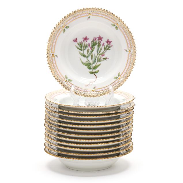 royal-copenhagen-set-of-13-i-flora-danica-i-porcelain-rim-fruit-dishes