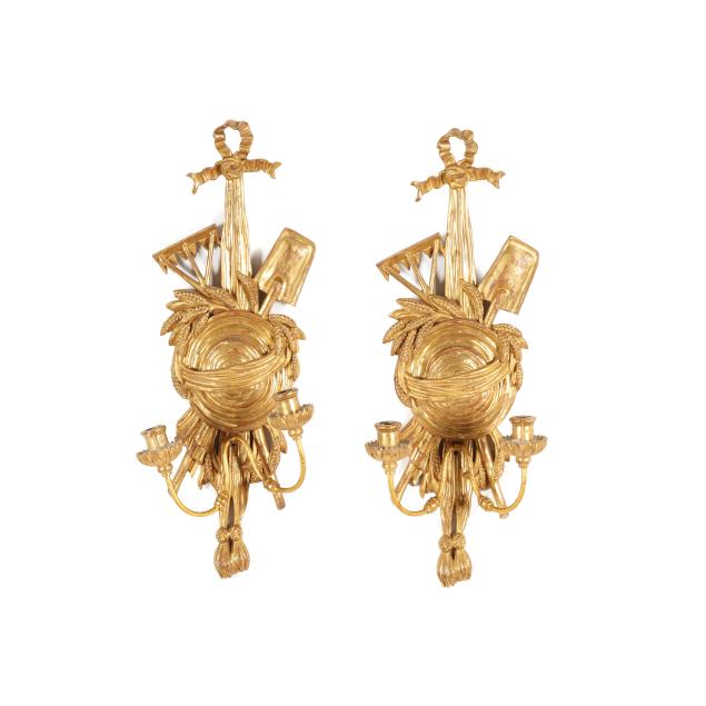 pair-of-louis-xvi-style-giltwood-two-light-wall-sconces