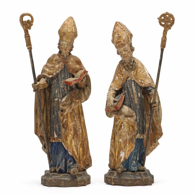 two-continental-baroque-carved-and-polychromed-figures-of-bishops