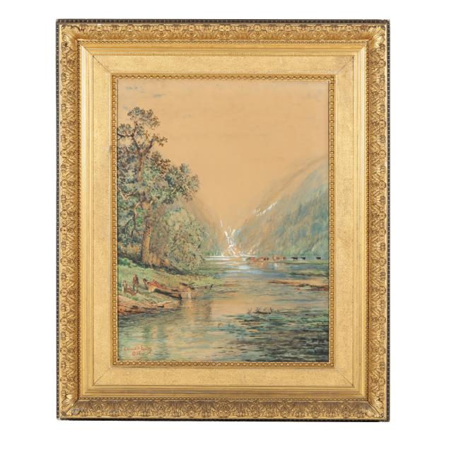 edmund-darch-lewis-american-1835-1910-landscape-with-figures-and-cattle