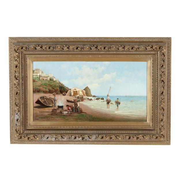 manuel-munoz-y-otero-spanish-b-1850-fishing-village