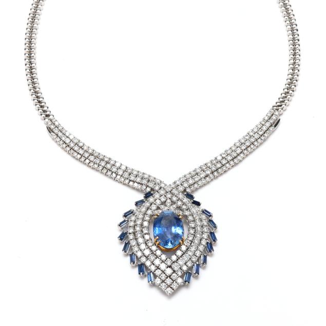 white-gold-sapphire-and-diamond-necklace