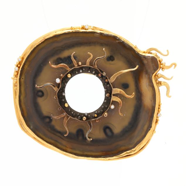 high-karat-gold-and-agate-pendant-brooch-judith-kaufman