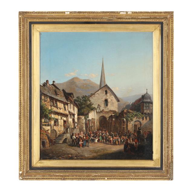 german-or-austrian-school-19th-century-i-procession-in-the-town-square-i