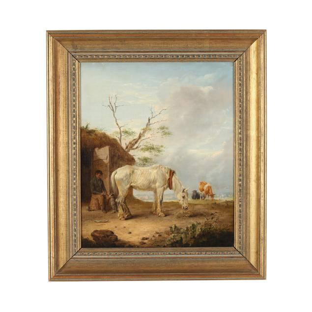 edmund-bristow-english-1787-1876-traveler-and-white-clydesdale