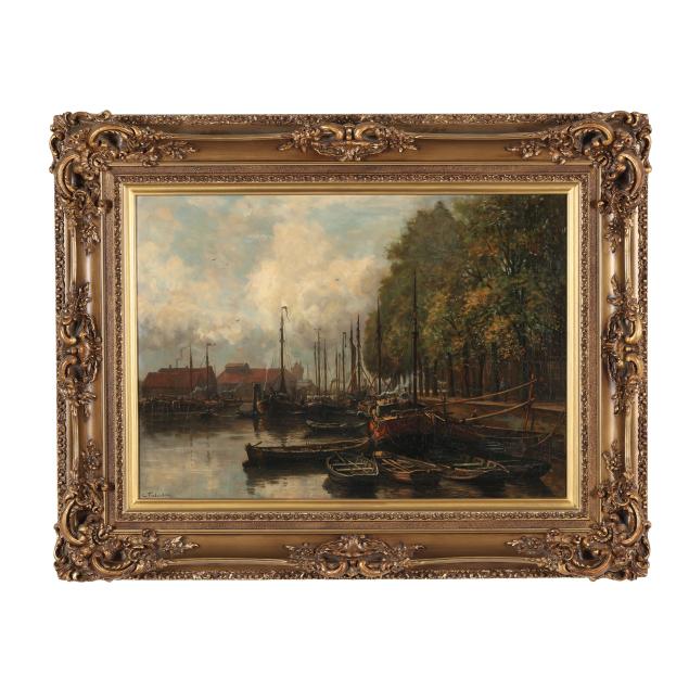 carl-frederiksen-danish-1892-1932-harbor-scene