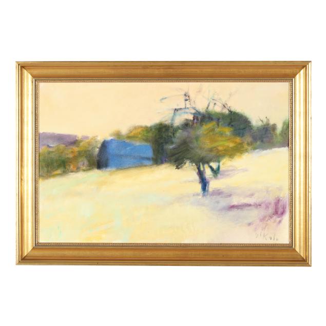 wolf-kahn-american-1927-2020-i-hillside-with-barn-i